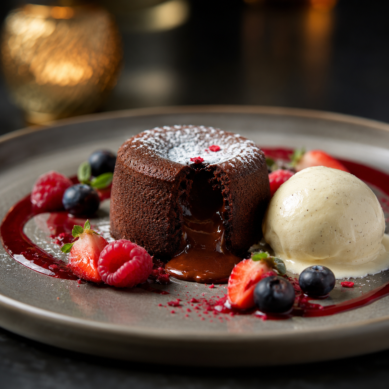 Fondant chocolat & glace vanille